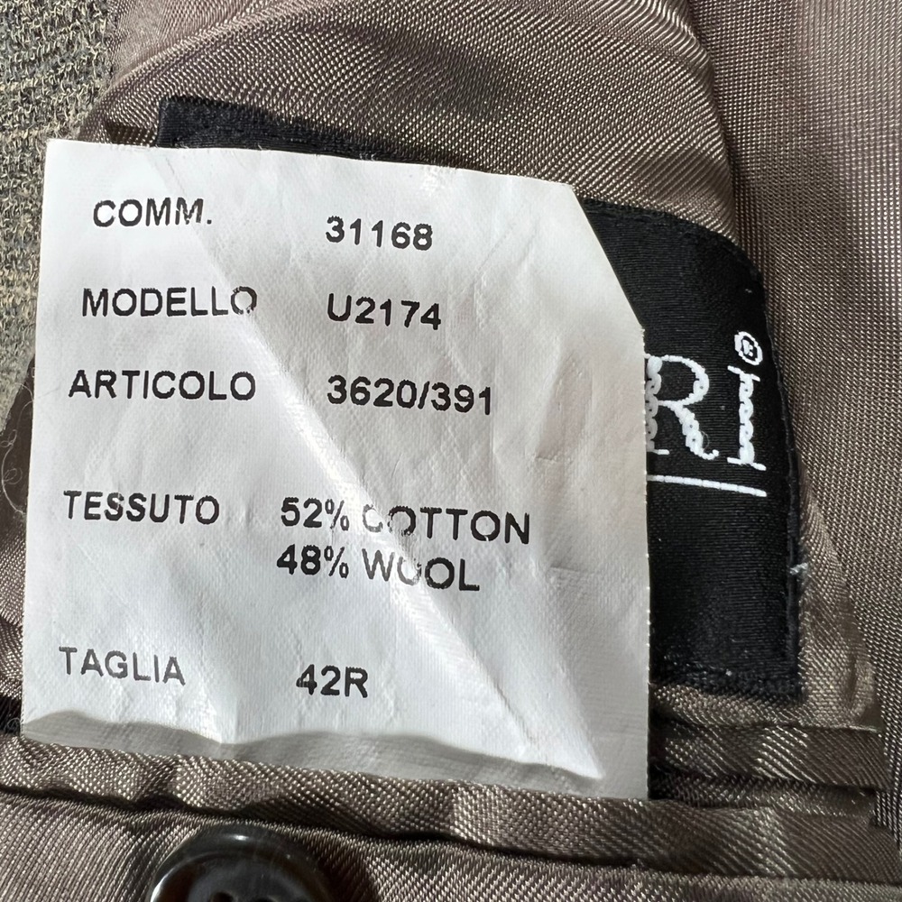 Chiavari Blazer Mens 42R Brown Cotton Wool Lanificio Calvino Vitale Italy Coat - Picture 12 of 16